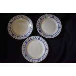 German WWII Kriegsmarine Tea Plates (3) for U-Boat Unterseeboot U-100 Kiel, a fantastic design