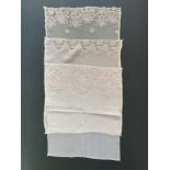 1920s Trio of Modesty Panels with Lace and Cutwork Edgings, 100% Silk