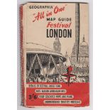 1951 Festival of Britain Geographica "All in One" Map Guide/Festival/London - details of the