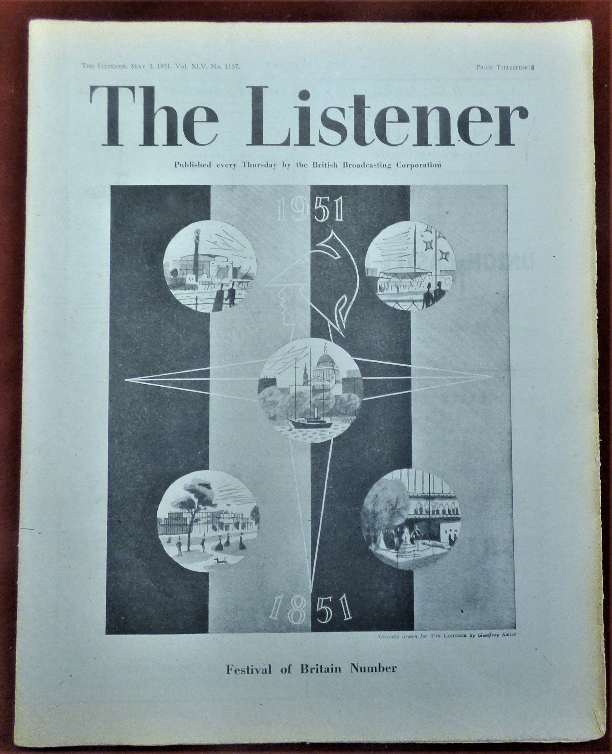 1951 Festival of Britain Edition of the Listener published by The British Broadcasting Corporation