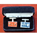 1951 Festival of Britain Cuff Links with enamelled stamps as issued in Great Britain in very good