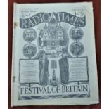 1951 Festival of Britain Radio Times April 29 - May 5, Television Edition in fair condition, quite