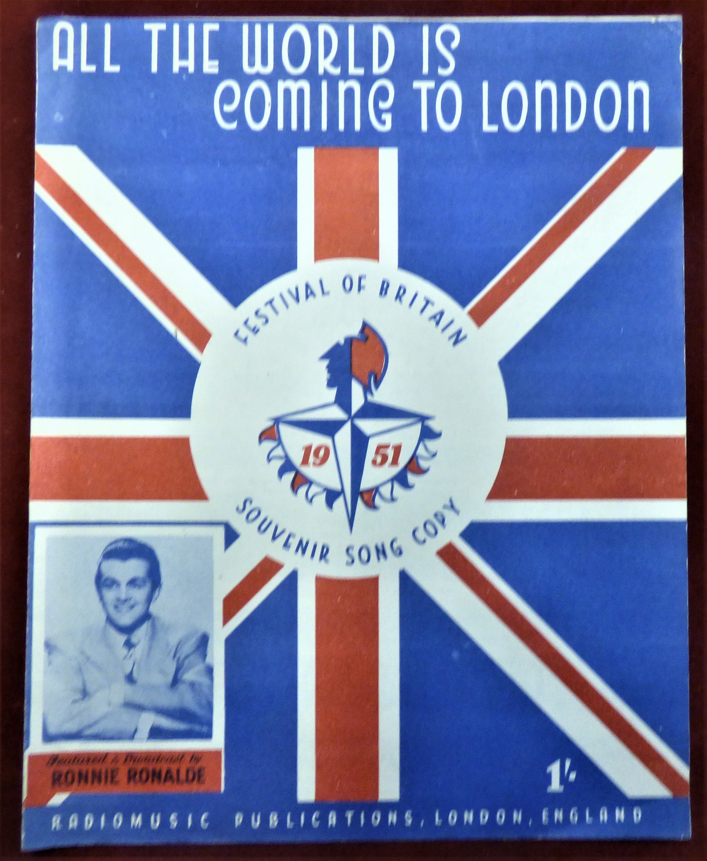 1951 Festival of Britain - All the world is coming to London Souvenir Song Copy, published
