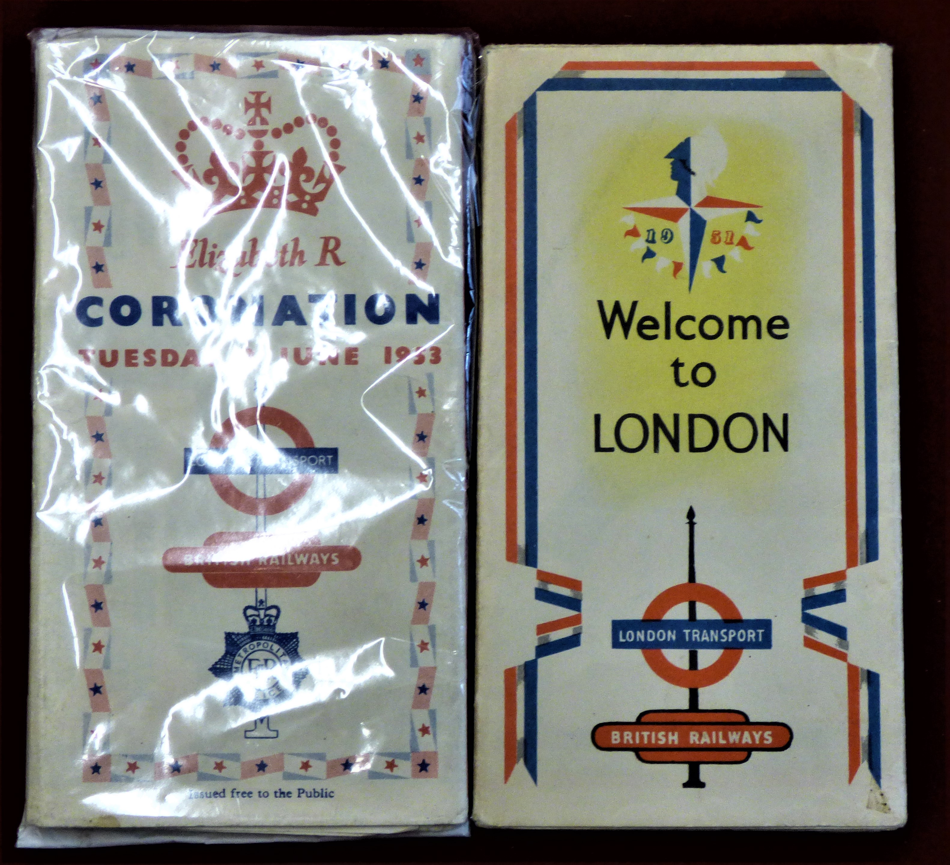 1951 Festival of Britain 'Welcome to London' London Transport and British folder Map together with