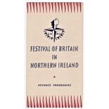 1951 Festival of Britain - Festival of Britain in Northern Ireland 'Advance Programme' leaflet, nice