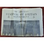 1951 Festival of Britain - The Times Festival Supplements all in good condition