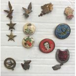 Eagle Comics Membership pins including: Dan Dare, Jeff Arnold, Swift Club with 'Star & Super'