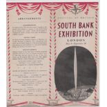 1951 Festival of Britain - Festival of Britain South Bank Exhibition leaflet with a red and black