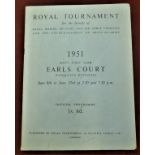 1951 Royal Tournament Earls Court Official Programme, some user wear to cover