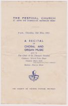 1951 Festival of Britain 'The Festival Church' - A recital of Choral and Organ Music Guide by The