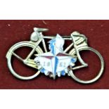 1951 Festival of Britain Brooch - a gilt Bicycle with the Festival of Britain badge enamelled on the