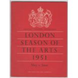 1951 London Season of the Arts Official Souvenir Programme, published for the Arts Council of