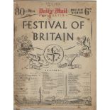 1951 Festival of Britain - Daily Mail 80 page Preview and Guide, some wear at page edges and the