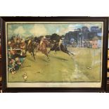Racing print "The Bluemarket Races" framed and glazed. One from a set of 6 produced by the artist