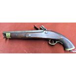 East India Company Contract Flintlock Service Pistol with swivel Ramrod missing, made by