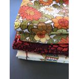 Mixed Textile Bundle. Shades of Red. Curtains & Fabric lengths. A - 2x 80cm x 180cm / B - 8 Pieces