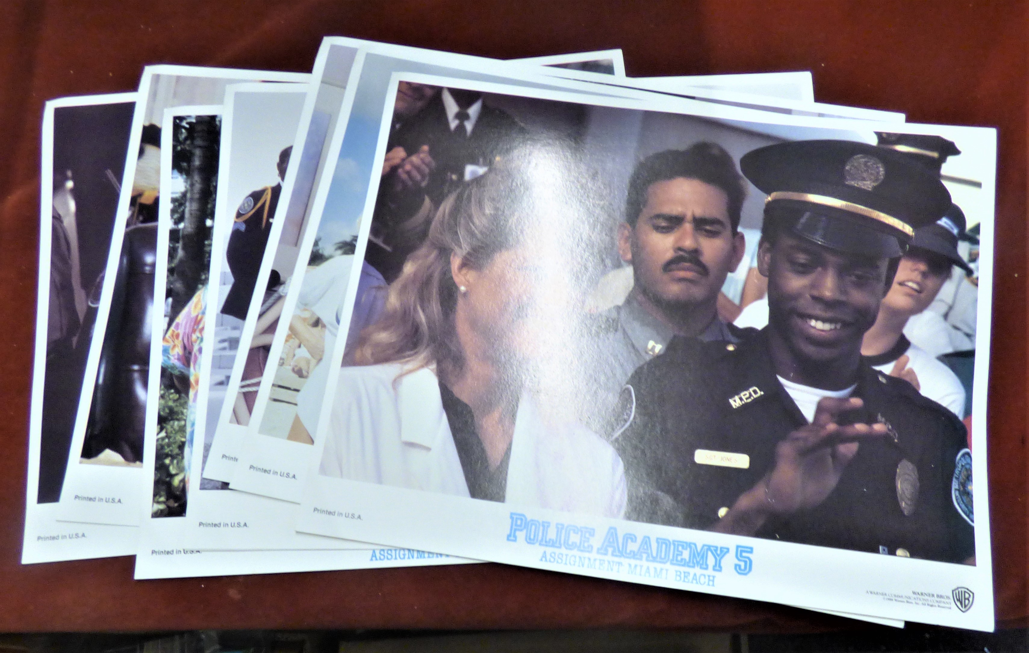 Film Lobby Posters (range of 8, 14" x 11"), Police Academy 5: Assignment Miami Beach (1993).