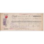 Bill of Exchange, 1905, Leghorn Italy Second bill of exchange, 3d and 6d Foreign Bill Stamps. An