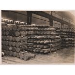 British WWI RP Press Publication Photograph showing the Factory Store Room of 15inch Howitzer