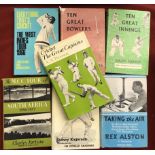 7 Cricket books including Wilfred Rhodes Sidney Rogerson, Ten Great Innings Ralph Barker 1964, Ten