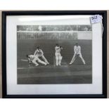 1929 (4th Test) England v South Africa - very fine 9" x 7" photograph - Duckworth's unsuccessful