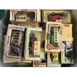 Box of model toys, Lledo - Days Gone, boxed - Buses, Tankers, Vans etc. including Brooke Bond Tea,