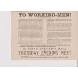 Norwich/Political Broadsheet 'To Working-men' protesting at Bill introduced by the Home Secretary Mr