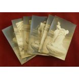 Fantasy/erotica postcards photographic (B & W) set of nude cards with a statue and an octopus