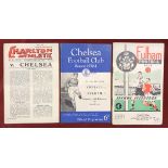 Chelsea v Fulham 1951 10th February FA Cup Fifth Round rusty staples score in pen, Fulham v