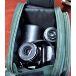 Nikon F50 35mm Film Camera with a Nikkor 35-80mm Lens, AF Nikkor 80-120mm lens and a Kenlock 2.0x