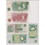 L K O'Brien £1 note, prefix M10 with Hollom 10/-. Clydesdale £1 and Somerset £1 (2). Total 5 used