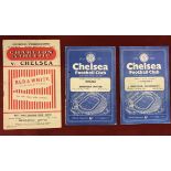 Charlton Athletic v Chelsea 1955 March 19th Div. 1 back cover top left corner missing, Chelsea v