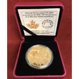 Canada 2018 20 Dollar Sovereign replica in fine silver with gold-plating. Royal Canadian Mint box