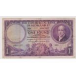 Scotland The Commercial Bank of Scotland 1952 (January) £1, Fine