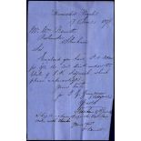 Suffolk (Stowmarket) 1876 Stowmarket Bank Headed letter to Mr W.Bennett, Postmaster, Stonham. Re: