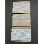 3 lots of Vintage white Cotton Dotted Trim