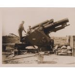 British WWI RP Press Publication Photograph showing a 9.2inch Howitzer on the Western Front