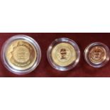 2018 Sapphire Coronation Jubilee Sovereign Proof set, three coin sovereign, half sovereign. Boxed