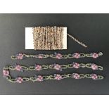 2 Lots of Antique Beaded Trim, Art Deco Floral