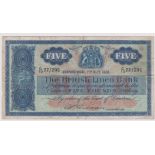 Scotland The British Linen Bank, 1953 (May) £5, Anderson, Fine