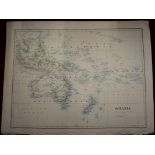 AUSTRALIA 1889 Antique Map 14”x19” Tasmania inset very fine (JOHNSON’S ATLAS)