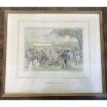 Antique Cricket print, "Cricket at Lords" in 1822, published 1884, superb with gilt frame and