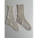 3 pairs of Edwardian Knitted Lace Patterned Girls Socks