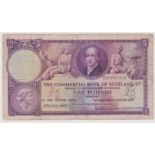 Scotland The Commercial Bank of Scotland 1953 (January) £5, Fine