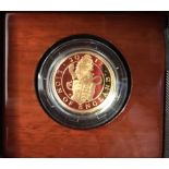 2017 United Kingdom Lion of England quarter ounce Gold Proof Coin, Royal Mint box and certificate