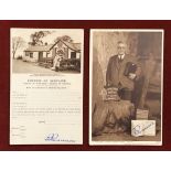 Gretna Green, two postcards of and autographed by the famous Gretna Green Priest, R Rennison