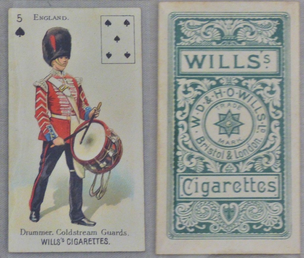 W.D. & H.O. Wills Ltd., Soldiers of the World (p/c inset) 1896 5 Clubs England Drummer Cold Stream