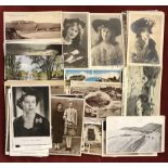 Nice batch of unsorted postcards with useful RP Topographical, Actresses, Royalty etc (150-200