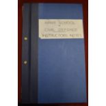 British Cold War Era Army School of Civil Defence Instructors Notes, a large bound book, Issues