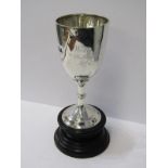 SILVER AVIATION TROPHY CUP, goblet form trophy cup "Wesley Challenge Cup", 9" (23cm) high, London